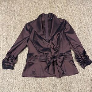 Tadashi Shohi Brown Taffeta Top